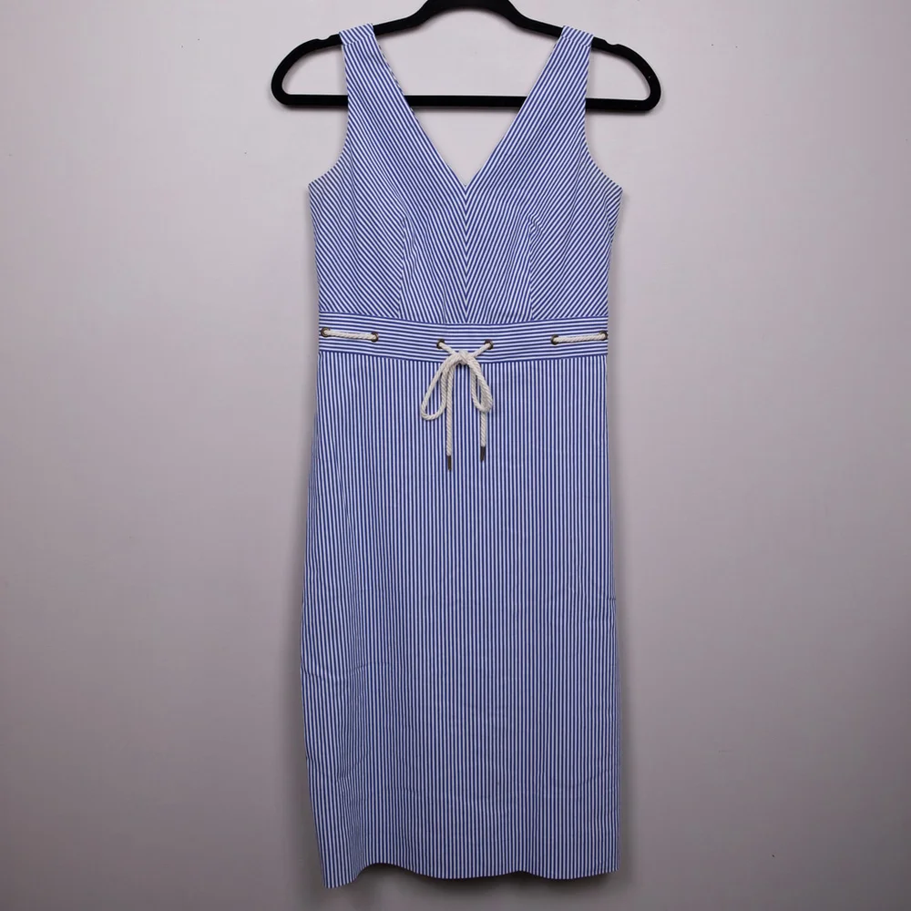 J. Crew nautical striped sleeveless sheath dress-00